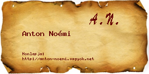 Anton Noémi névjegykártya